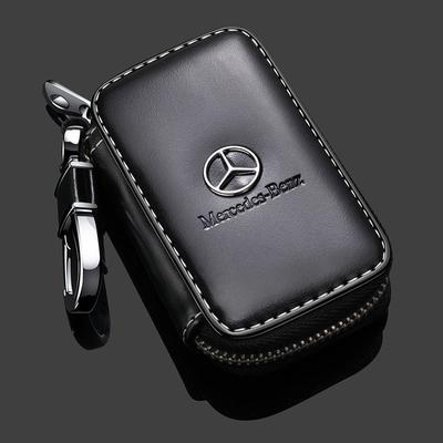 New Leather Car Key Case Protection Auto Key Bag Key Chain Cover for Mercedes Benz AMG B/C/E Class A Class C200L GLC GLK CLA GLA BF1