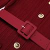 Quality Spot Spring and Autumn New Long Sleeve Crew Neck Belt Knitted Versatile Slim Skinny Long Dress 25144
