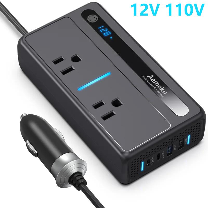 Car Inverter 200W DC 12V To AC 220V 110V Transformer Convert Multi-function Socket Converter Car Inverter Power Adapter Inverter
