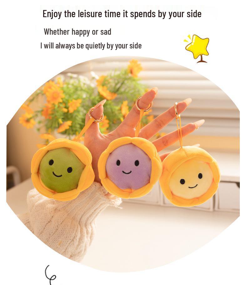 Cute Egg Tart Pendant Plush Doll Keychain & Bag Charm