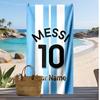 Asciugamano da Spiaggia Personalizzato Stampato Lionel Messi Logo Calcio Supporto Nome Personalizzato Testo Asciugamano Assorbente Per Sport Viaggio Regalo Speciale