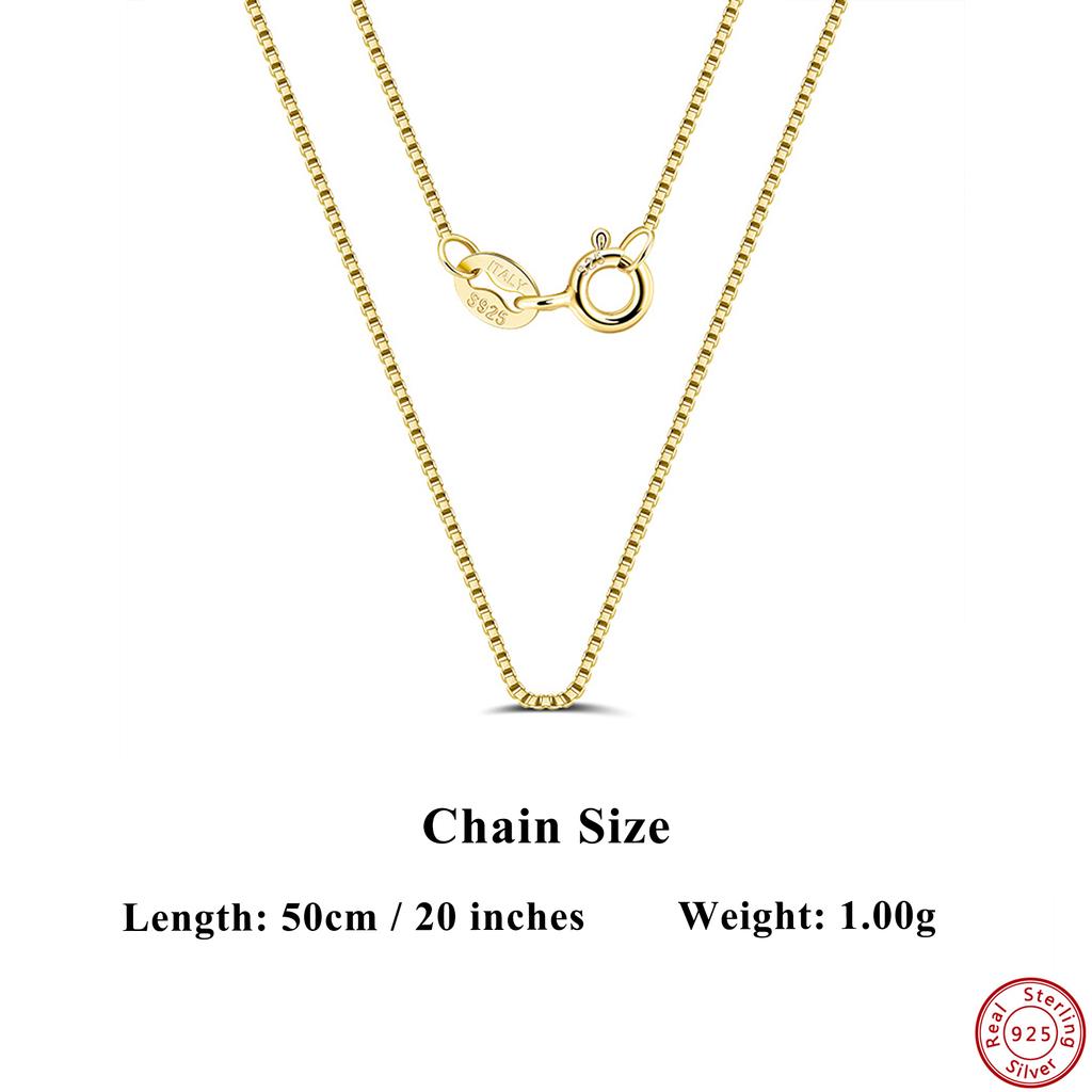 Effie Queen 925 Sterling Silver Box Chain Choker Basic Chain Minimalist Style Necklace Neck Accessory for Women & Men Gift SC07