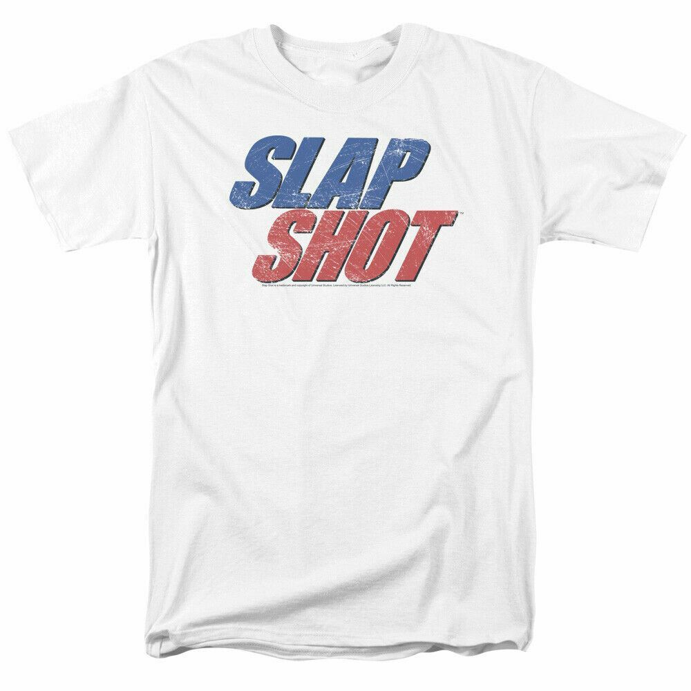 26 Slap Shot Blue and Read Logo T Shirt Mens Licensed Movie Tee Reggie Joe White Unisex T-Shirt XXXL