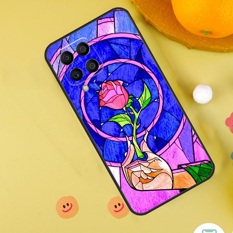 Stained Glass Rose Galaxys Case For Samsung Galaxy M31 M32 M12 M52 M21 M15 M55 M56 M36 M16 M06 M13 M33 M53 M14 M34 M54