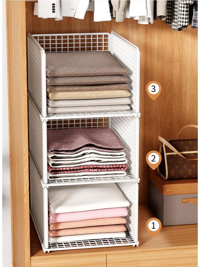 Organizator szaf: Warstwowe przegródki do przechowywania ubrań