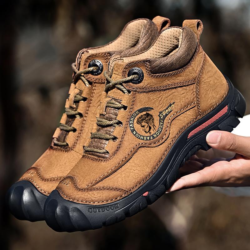 Winter Wear-resistant Mountaineering Boots Plush Warm High Quality Leather Outdoor Waterproof Boots for Work Walking Snow Boots