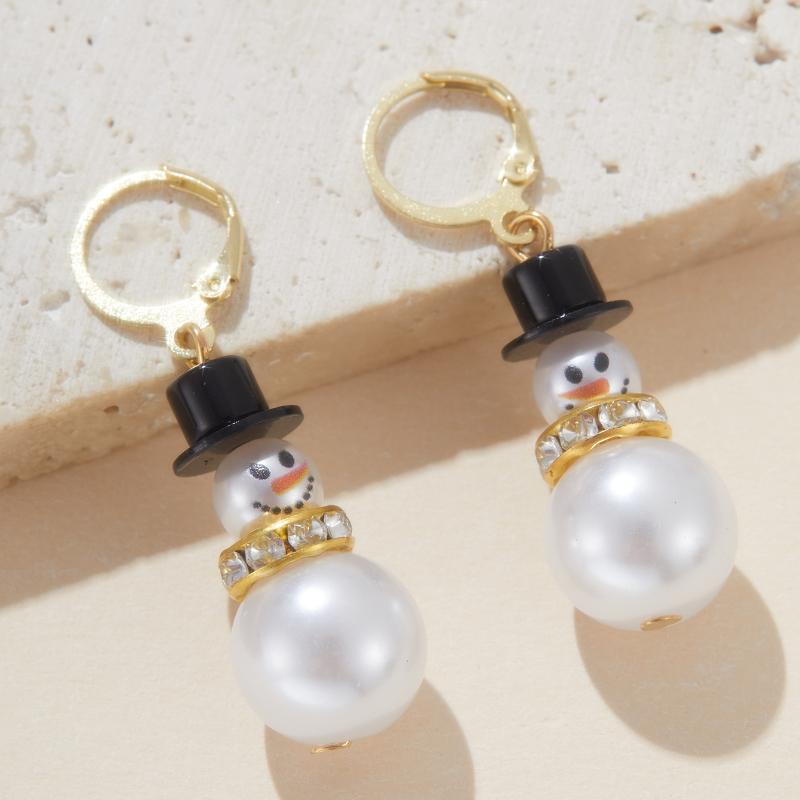 1Pair Fashion Star Snowman Sweet Personality Creative Dangle Earrings Women Christmas Day Party Daily Gifts Jewelry