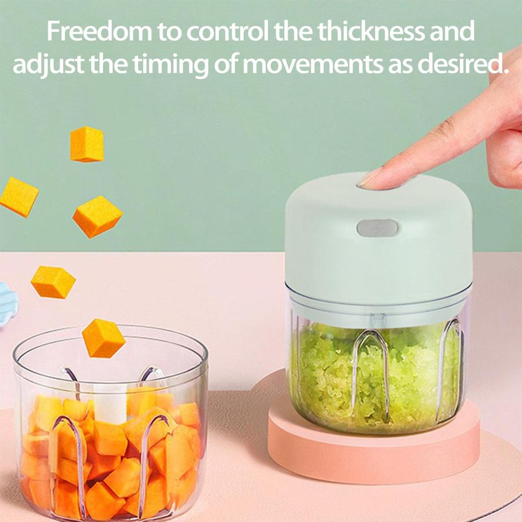 250ML Electric Garlic Crusher USB Charging Portable Mini Food Chopper Vegetable Chopper Small Food Processor