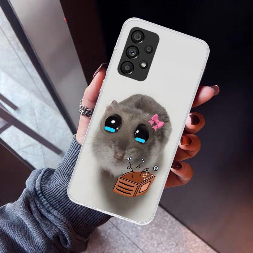 Lustiges trauriges Hamster-Meme Handyhülle Für Samsung Galaxy A12 A52S A42 A32 A22 A51 A50 Note 20 Ultra 10 S10 Plus A71 A70 A31 A30 A10S