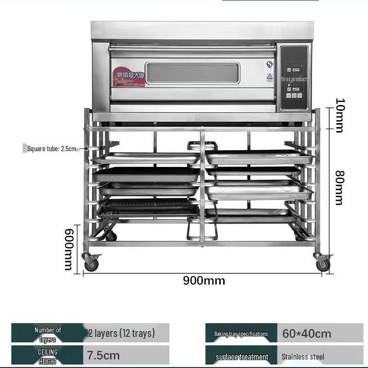 Stainless Steel Baking Pan Shelf Cart with Racks for Cakes, Bread, and Refrigerator Trays