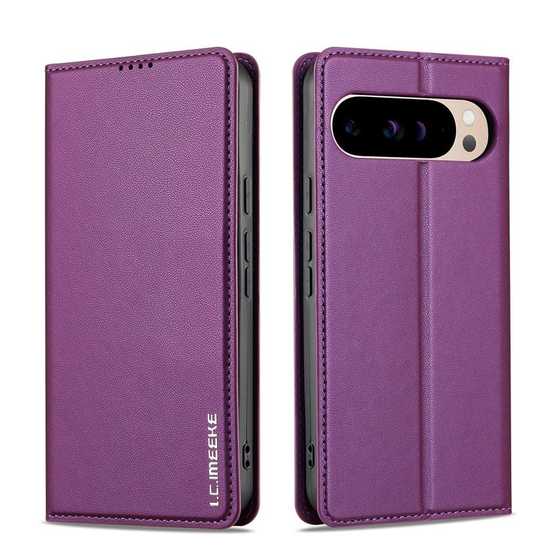 

EUCAGR Magnetic Flip Leather Wallet Phone Case For Google Pixel 9 Pro XL 8 8A 8Pro 7 7Pro 7A Wallet Card Slot Cover Phone Case Pixel 10 Pro XL фіолетовий