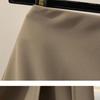 Design Sense of Suit Niche Pleated Skirt Women's Summer and Autumn Mid Length Hip Hugging Skirt Split High Waist One-step Skirt