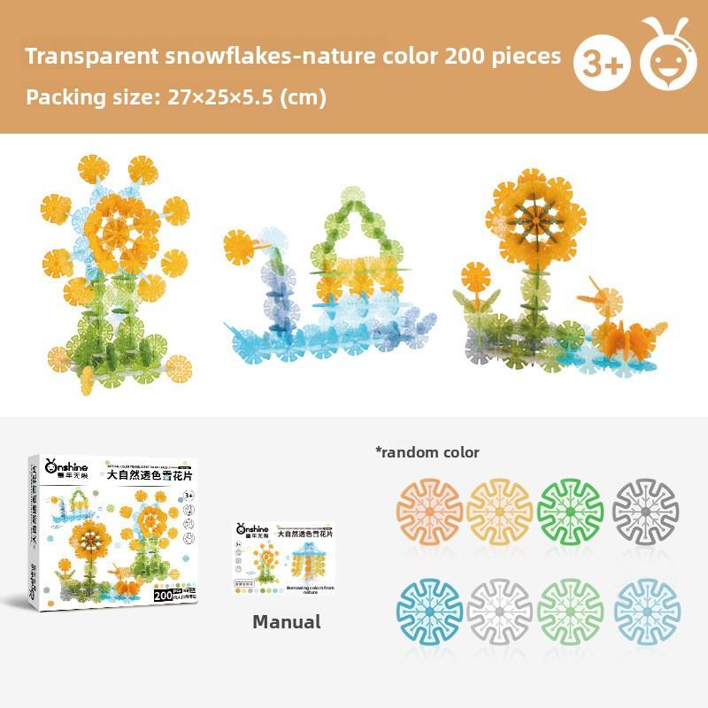 Childhood Unlimited Children Snowflake Flakes Varied Mosaic Building Block Large Thickened Colorful Transparent Boys and Girls Educational Toys