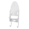 Electric Iron Holder Heat Resistant 2 In 1 Wall Mounted Iron Board Rack with Hook for Home BathroomWhite