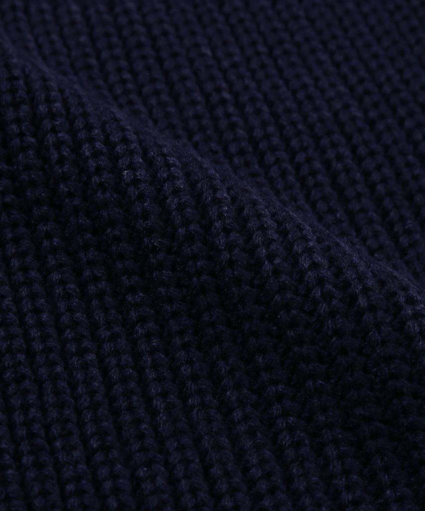 TRILLION Washable Hairy Brush Track Zip-Up Knit (Navy)