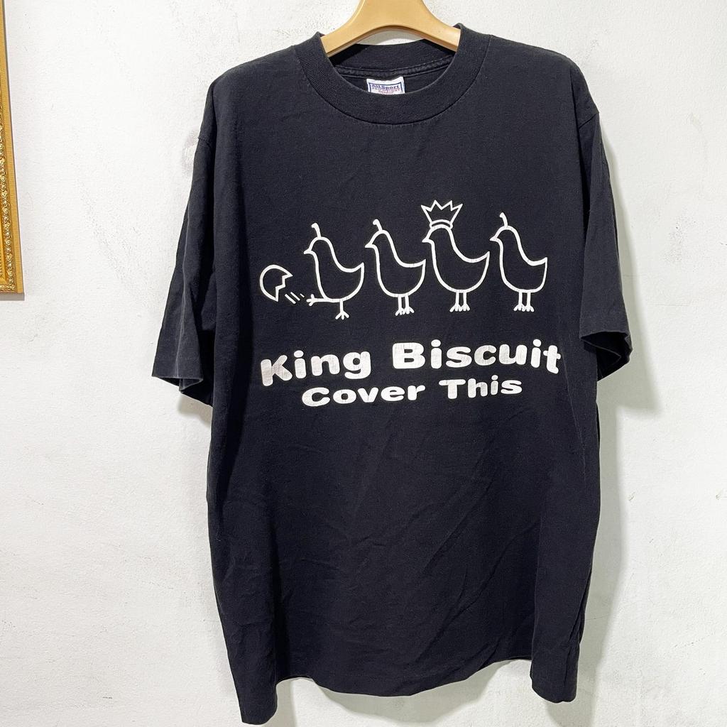 Vintage 90s King Biscuit Cover This Bird Cartoon T-Shirt Size L