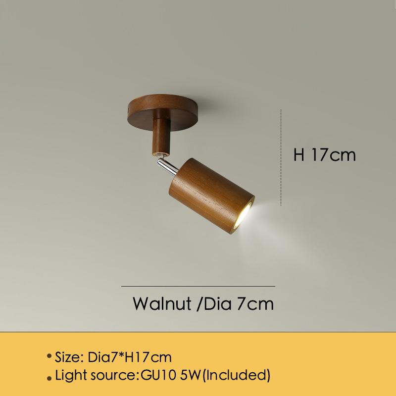 Nordic Wooden LED Ceiling Light Ceiling Spotlight LED Rail Track Lamps for Living Room Bedroom Kitchen Restaurant Decoration