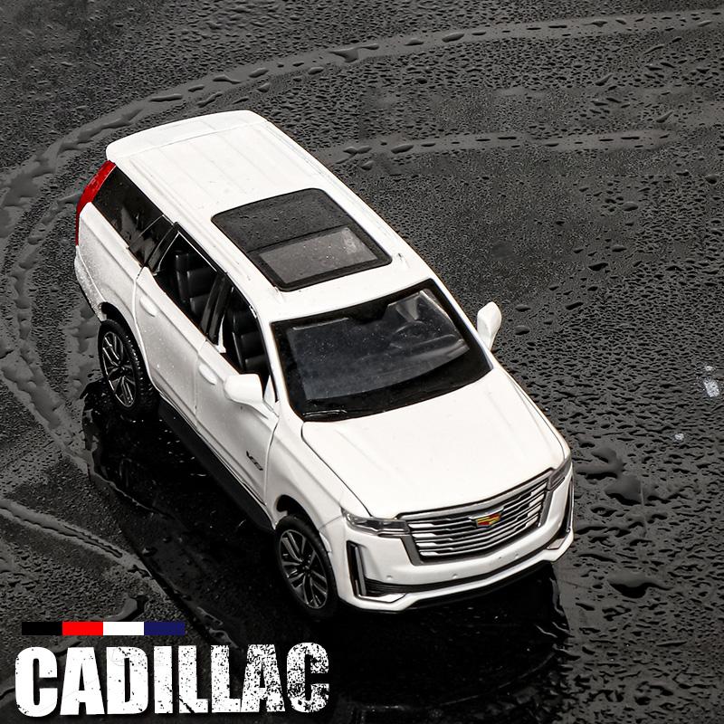 1/32 Scale Cadillac Escalade Off-road Vehicle Simulation Diecast Metal Alloy Model Car Sound Light Pull Back Collection Toy Gifts