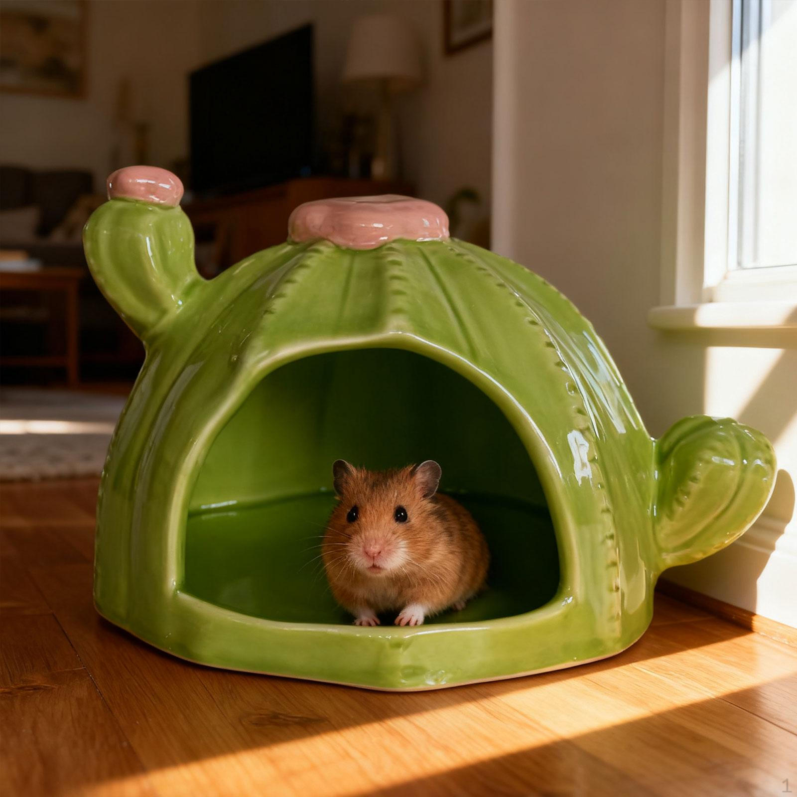 Ceramic Hamster Bowl Creative Furniture Habitat for Dwarf Squirrels Chipmunk Supplies rosa