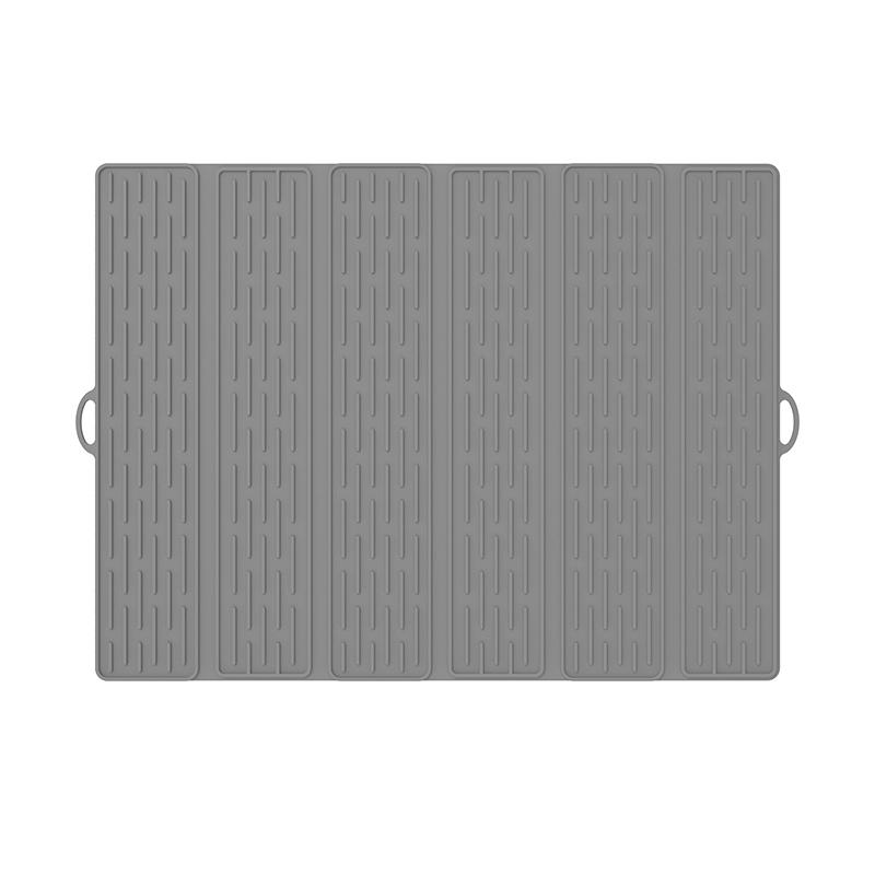 Silikon Abtropfmatte für Küchentheke, Zusammenklappbare Große Abtropfmatte, Trockenmatte, Rutschfeste Silikon Spülbeckenmatte