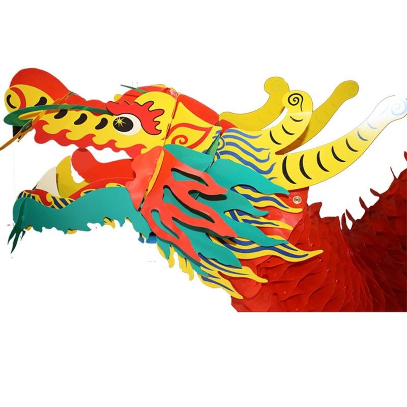 Chinese Cultural Decor Handmade 3D Paper Dragon Hamging Ornament for New Year Lantern Festival Celebrations