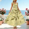 Beach Maxi Dress,Fresh & Comfortable Loose Sleeveless,Stylish Versatile,Ideal for Vacation Photos,Beach Getaways,Daily Casual,Spring/Fall Layering