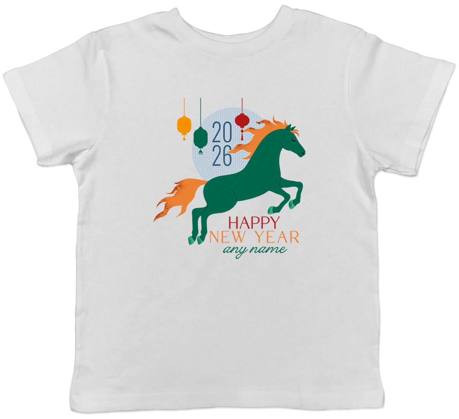 Personalised 2026 Chinese New Year Horse Kids T-Shirt Boys Girls Gift 150