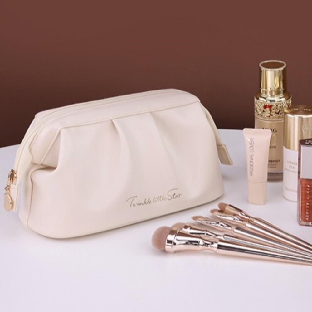 Wide-open Women Cosmetic Bag Handheld Toiletry Storage Bag Ins Makeup Organizer  Travel