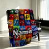 Custom Name Personalized basketball Print Blanket, Home Decor, Bedroom, Sofa, Camping, Couch, Gifts for Birthday Christmas