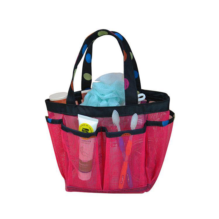 Foldable Mesh Toiletry Tote: Portable Shower and Swimming Storage Basket