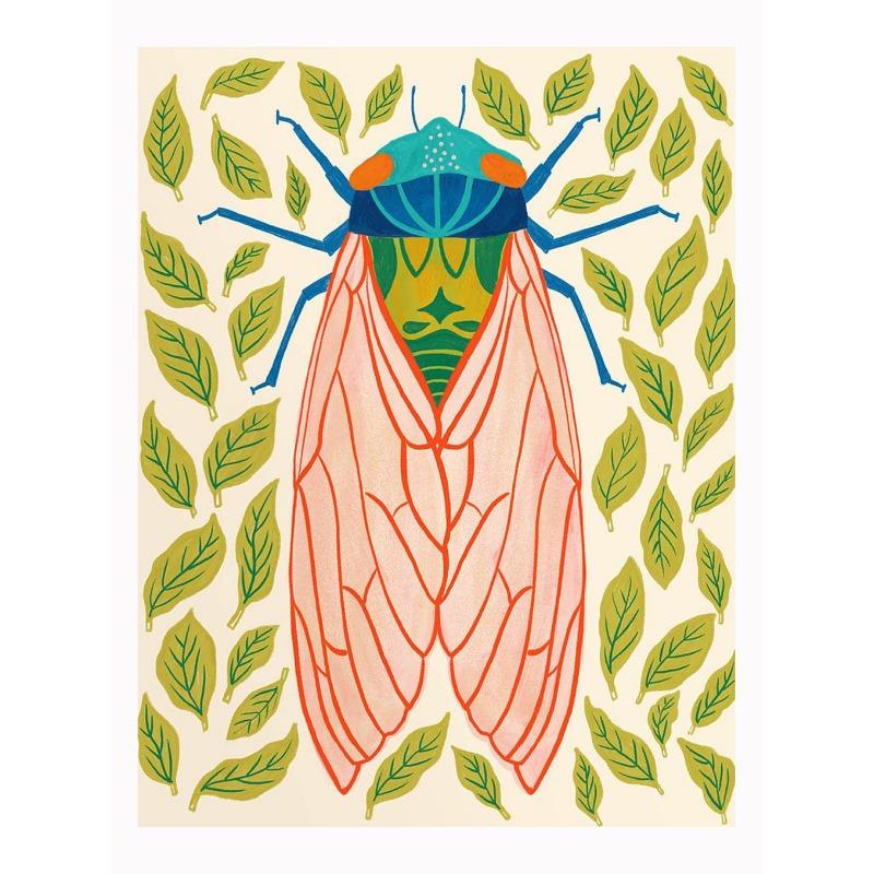 Interesting Retro Natural Cartoon Insect Art Poster Canvas Printing Living Room Bedroom Children's Room Home Decoration Gift