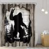 Funny Monkey Wooden Mountain Printed Shower Curtain Rainforest Wild Animal For Bathroom Decor