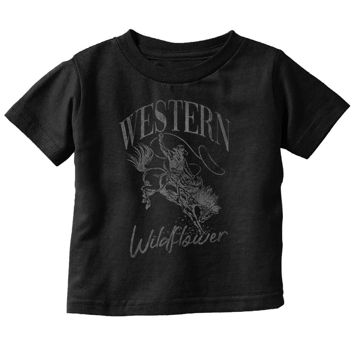 Cool Vintage Rodeo Cowboy Western Wildflower Toddler Boy Girl Youth T Shirt Tee M