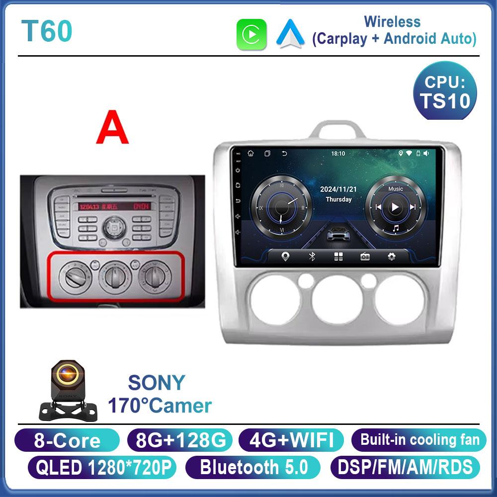 Android 16 For Ford Focus 2 3 Mk2 Mk3 2004 2005 2006 2007 - 2011 Car Radio Navigation Multimedia Player WIFI+4G GPS Carplay Auto