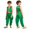 Kinder 2-teilige arabische traditionelle Kleidung Offene Weste mit goldenem Besatz und lockere Hose mit elastischem Bund für Karneval Kostüm