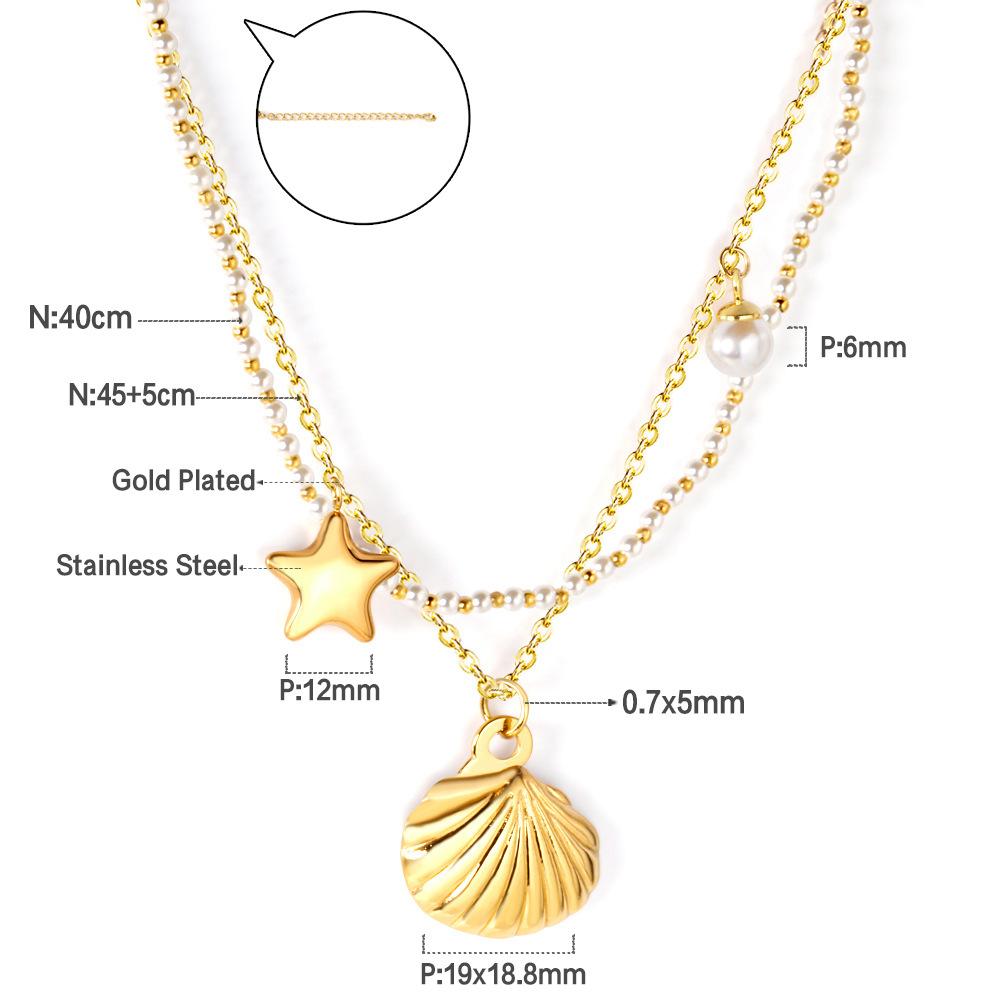 Ocean Shell Necklace Women's Fashion Versatile Light Luxury Design Bracelet Stainless Steel Jewelry