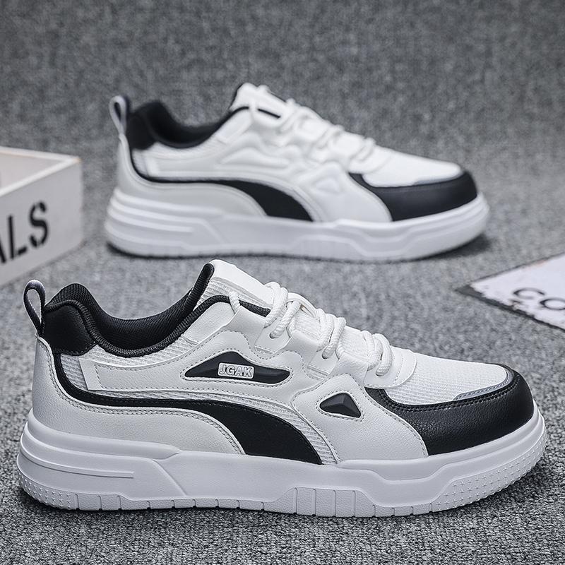 Fashion Sports Shoes, White Shoes, Mesh Breathable Board Shoes, Solid Color Invisible Height Increasing Shoes, All Season Shoes