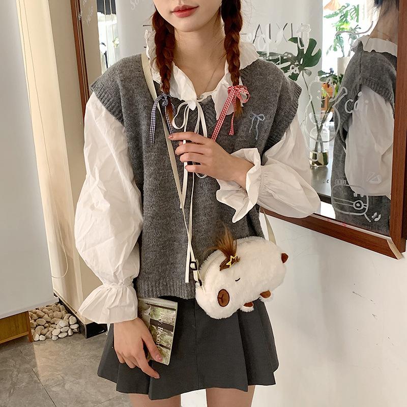 2025 new plush shoulder bag small capybara cute bag large capacity fashion versatile