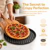 Non Stick Perforated Pizza Pan Set 9/10/11/12/14 Inch Cooking Plate  Crispy & Bubbly
