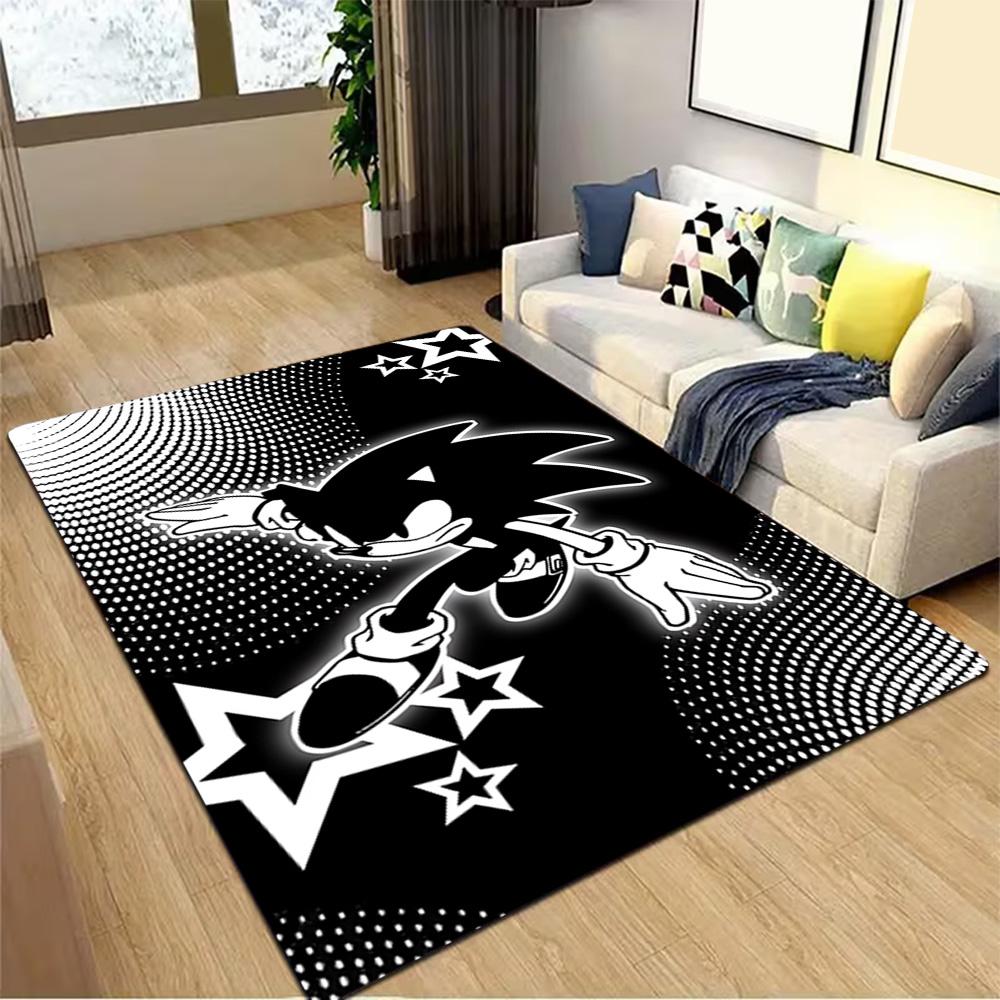 Sonic The Hedgehog Comic Art Print Decoration,Carpet,Living Room,Bedroom, Non-slip,Square rug