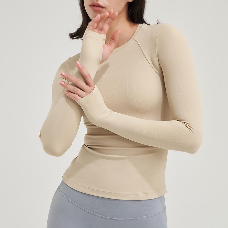 Damen Schnelltrocknendes Langarm-Yoga- und Lauf-Oberteil für Herbst und Winter