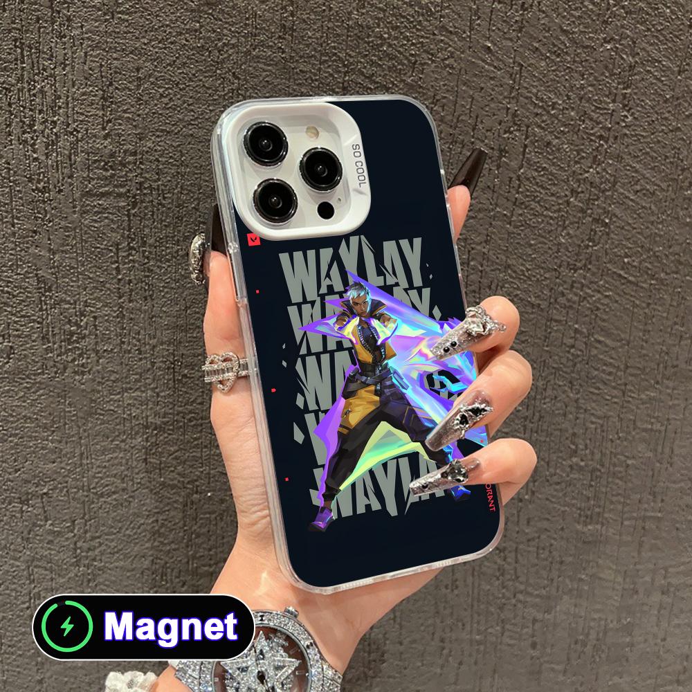 Valo Waylay Phone Case for iPhone 17 16 15 14 13 12 11 X XR XS Air Pro Max Plus Colorful Silver MagSafe Cover