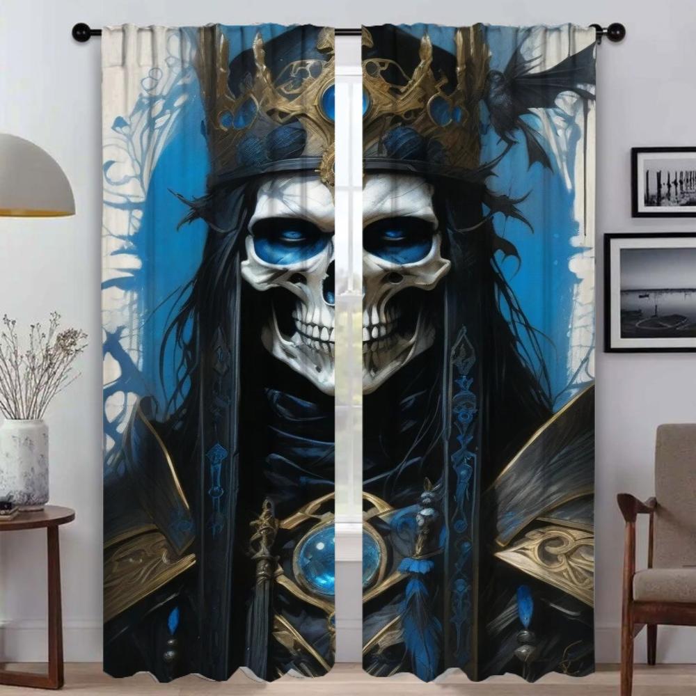Tiul do Sypialni Upiorna Atmosfera Mrocznej Fantazji Zasłona Okienna do Pokoju 2 Panele Przegroda Zaciemniające Zasłony 2 Sztuki Rolety