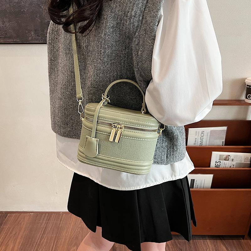 

Bag Women 2025 New Retro Portable Bucket Bag Textured Messenger Bag Women 18*10*13 светло-зеленый