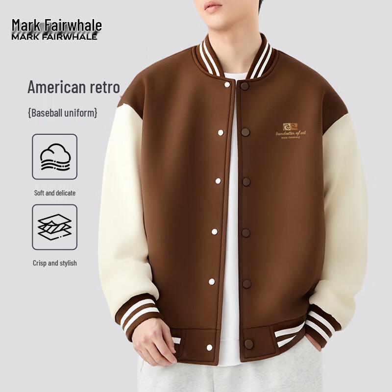 Mark Fairwhale Men s Color Block Retro Baseball Jacket 2XL