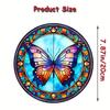 2D Flat Butterfly Round Acrylic Decoration Sign, Home Decor Plaque Hanging Wall Art Decorative Garden Decoration for Room Door Signs Hanging Square Li