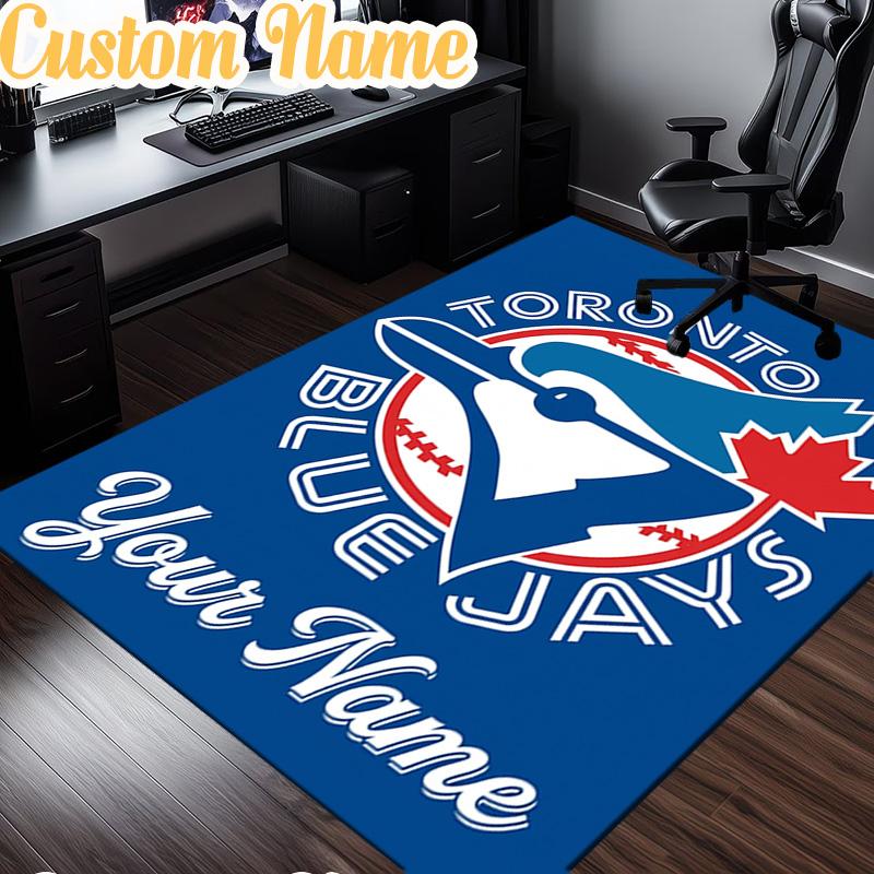 Custom Name Toronto Jays Rug, Office Rug, Chair Rug, Carpet for Living Rooms, Doormat Game Rug Home Decor Christmas Gifts