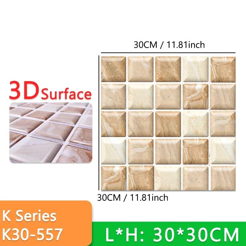 10pcs Thick Wall Sticker Self Adhesive Tiles Floor Stickers Marble Bathroom Ground Wallpapers waterproof PVC Bedroom living Room