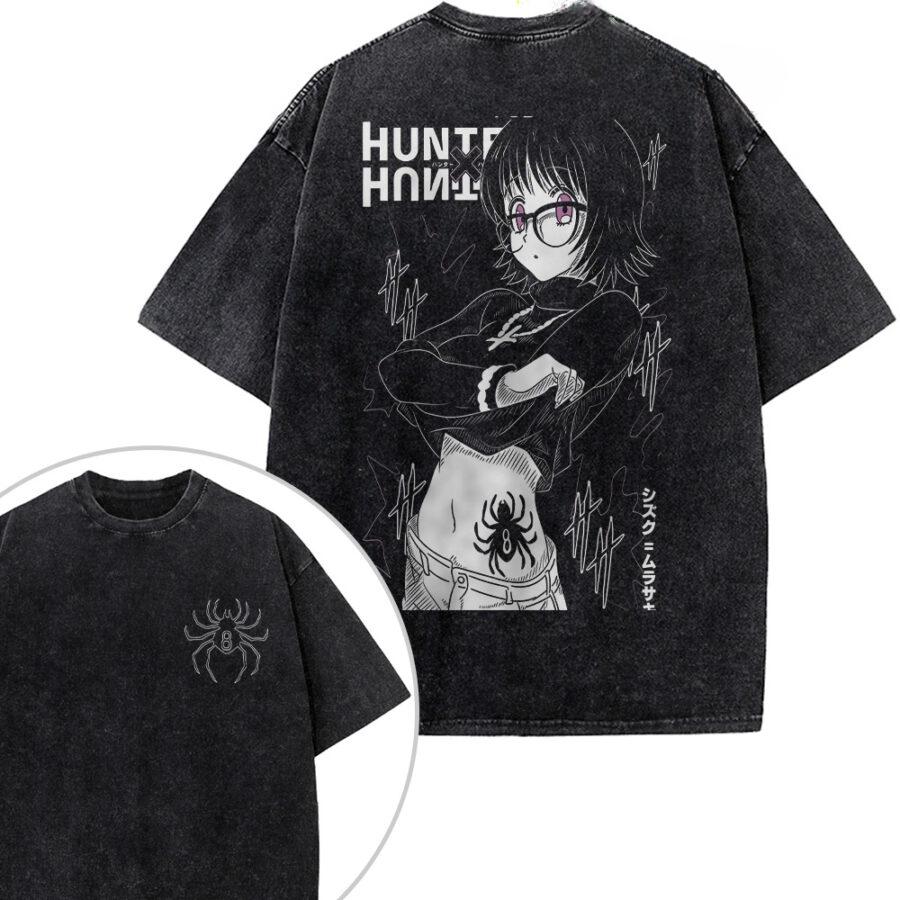 Hunter x Hunter Kurapika Printed Tee Men Women Washed Cotton T-shirts Manga Vintage T Shirt Harajuku Male Short Sleeve Tshirt