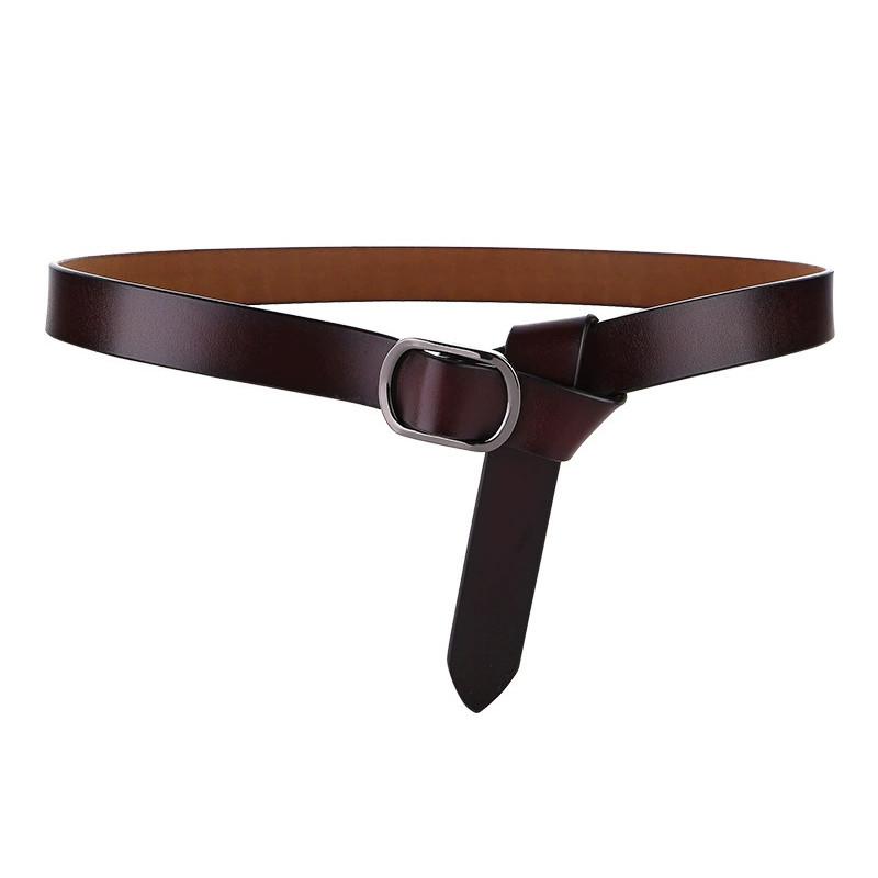 

Retro Leather Inspired Belt For Ladies With Metal Clasp And Pure Leather Design кофейный